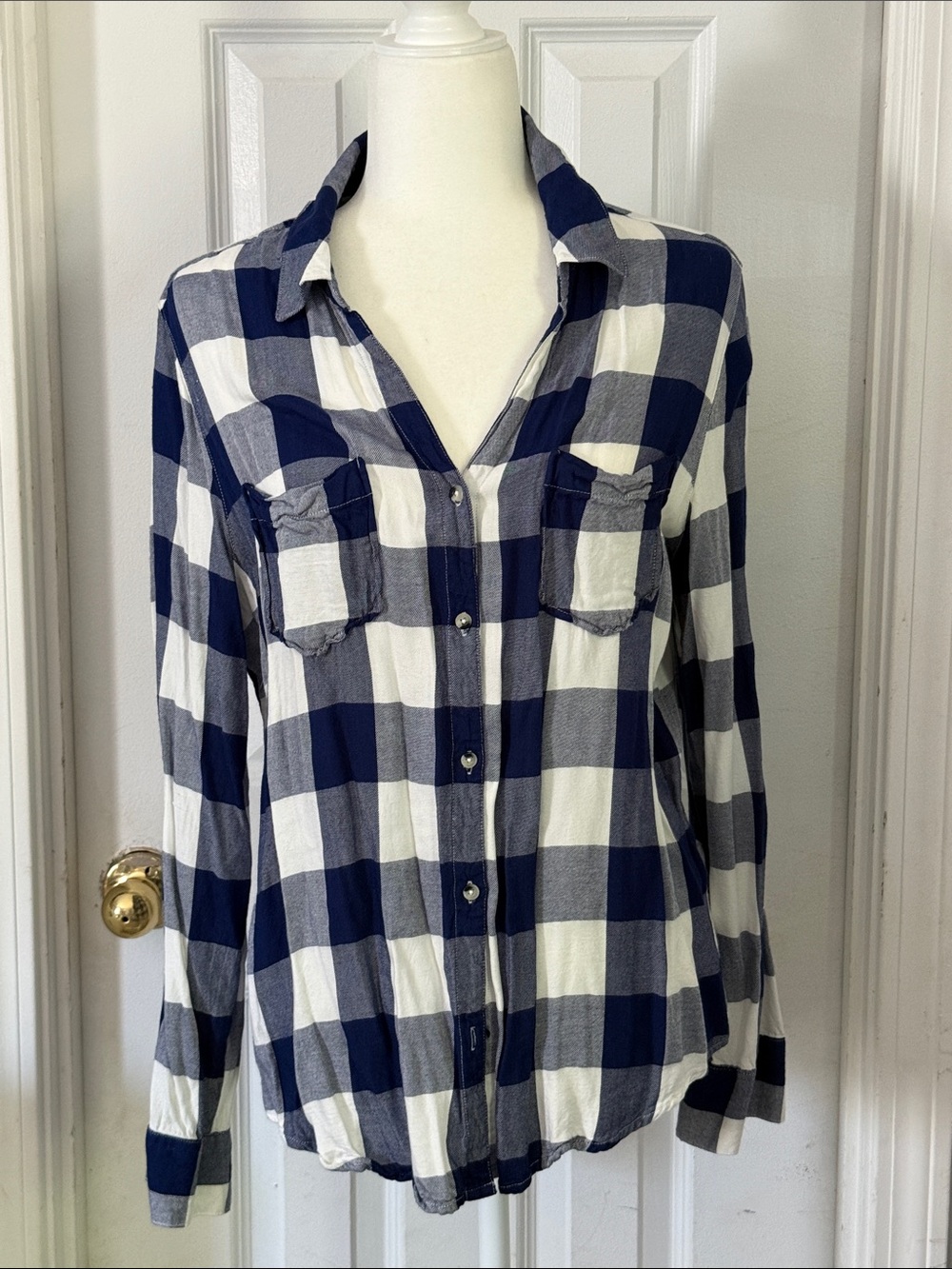Tinsel Blue and White Plaid Shirt